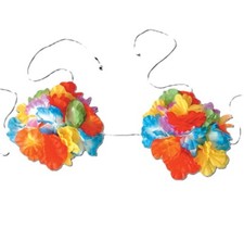 Adult LUAU LEI FLOWER BRA BIKINI TOP Tropical Island Hula Girl Costume Accessory