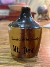 Vintage Wooden Mini Jug “Mtn Dew Lincoln’s Birthplace KY”
