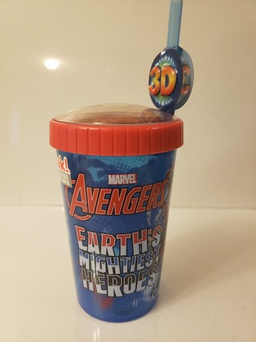 Disney Marvel Avengers 3D BPA Free Plastic Cup w/Straw - 16.5 oz - Picture 3 of 4