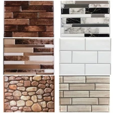 LOT 20 Tool Bench Hardware Self Adhesive Brown and White Wall Tile, 12x12 in.