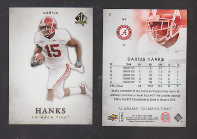 2012 Upper Deck SP Authentic #8 Darius Hanks RC, Alabama Crimson Tide