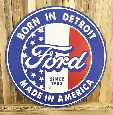 USA XXL US Schild FORD Made in America Durchmesser ca 60 cm Born in Detroit 