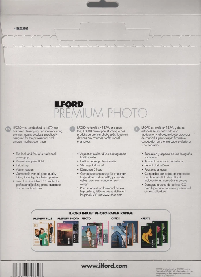 Luster Photo Paper Ilford 4x6x50 Sheets for Epson Canon HP all inkjet printers - Image 2 of 2