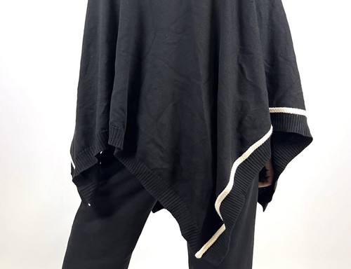 MOSCHINO BOUTIQUE Schwarz Wolle Rollkragen Oversize Strick Poncho Pullover Gr. M - Bild 10 von 13