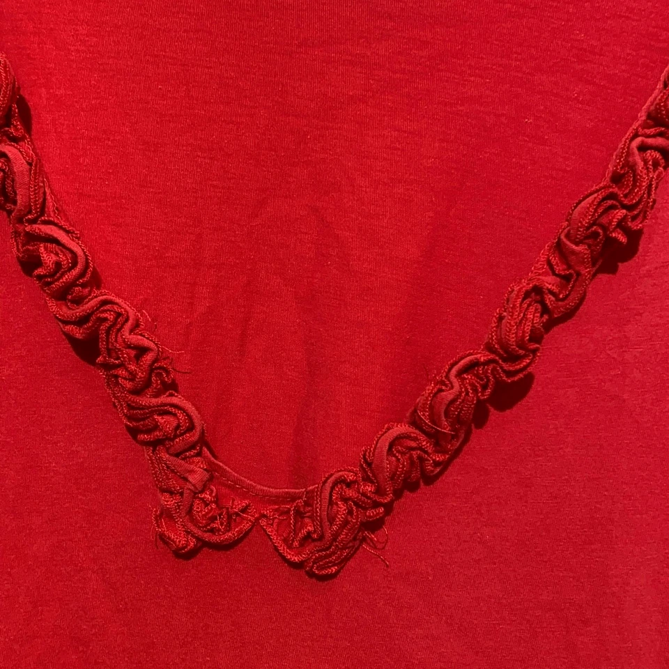 Victoria's Secret Women's Red Vintage V-Neck Short Sleeve Dress Size Medium - Image 3 of 4