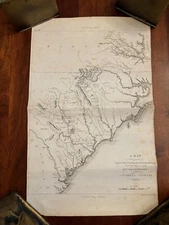 1807 Map of Parts of Virginia, North Carolina, South Carolina & Georgia MARSHALL