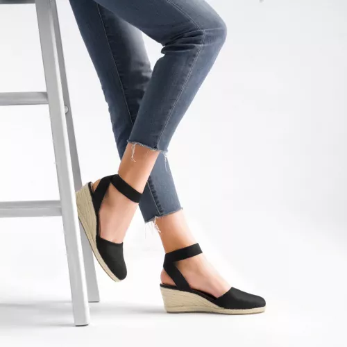 Damenschuhe Espadrilles Keilabsatz elastische Knöchelriemen eng anliegend elegante Schuhe - Bild 10 von 38