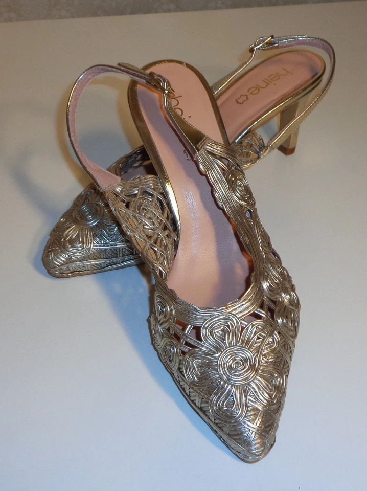 Damenpumps 38 in Gold - Leder NEUWERTIG - Bild 3 von 4