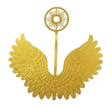 12 pcs Miniature 3" Gold Metal Filigree Angel Wings Halo Ornaments Crafts Dolls