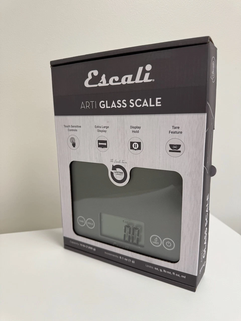Escali Arti Glass Food Scale Digital Countertop Kitchen, Baking and Cooking
