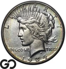 1934-D Peace Dollar, Semi-Key Denver Issue, Lovely Album Toner, Choice AU++