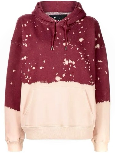 LA DETRESSE || The King Cotton Pocket Hoodie in Abstract Red + Cream - SZ Small