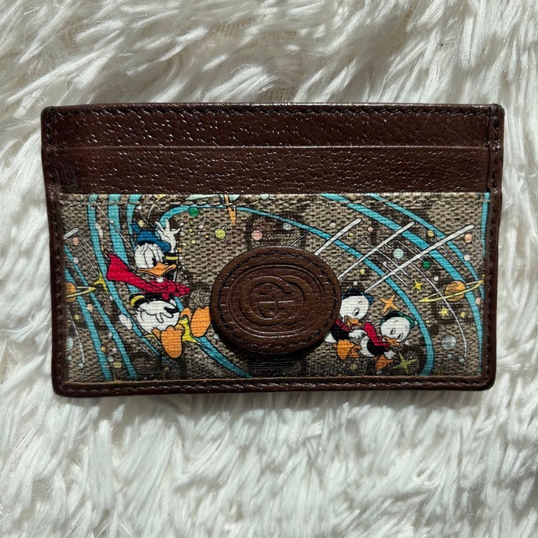 Gucci Disney Collaboration Donald Duck Card Case GG Supreme Canvas thumbnail 2