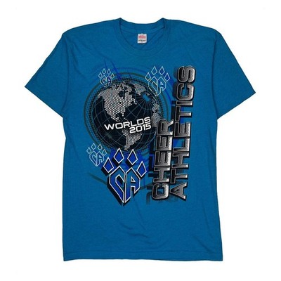 Cheer Athletics Worlds 2015 American Apparel Einzelnaht T-Shirt - mittelblau