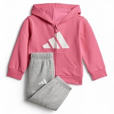 Tuta Adidas bambina set felpa con zip e pantalone tutina baby scuola casual logo