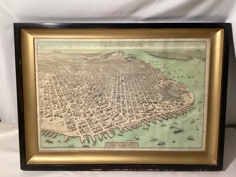 1968 Reproduction of 1912 SAN FRANCISCO MAP “The Expo City”, ORIG 1968 Frame