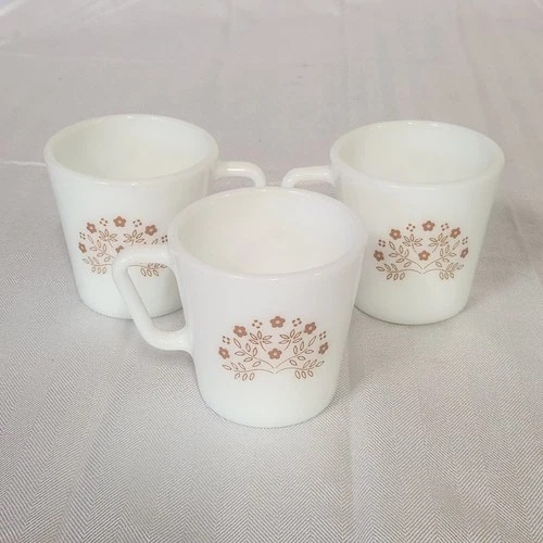 Vintage Pyrex Coffee Cup Mugs SUMMER IMPRESSIONS  Set of 3