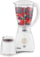 GEEPAS 2-In-1 Food Jug Blender & Smoothie Blender | Ice Crusher Stainless Steel