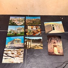Vintage Greece Postcard Lot 9pc Athens Acropolis Parthenon Mycenae Unused 1970s