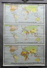 Change in the Political World View Vintage Mural World Map History Wall Chart