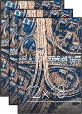 Americanflat Front Loading 12X18 Poster Frame with Shatter-Resistant Glass - Set