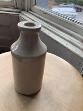 vintage antique old Victorian stoneware bottle apothecary ink (B11)