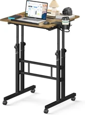 Small Standing Desk with Wheels, Mobile Stand Up Desk, Portable Standing Table