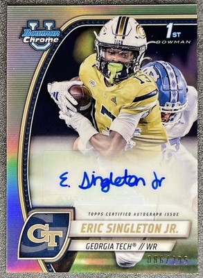 Eric Singleton Jr 2024 Bowman Chrome 1st Prospect Refractor Auto /299 RC