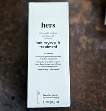 Hers Womens Hair Regrowth Minoxidil Topical Aerosal 5% Foam 2.11 oz Exp. 04/27 
