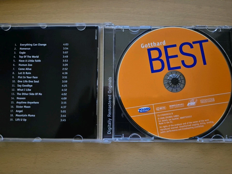 Zounds CD Gotthard  Best Lift U Up sehr guter Zustand - Bild 3 von 3