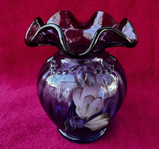 Fenton Blue Melon Vase for sale | eBay