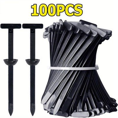100 PCS Nylon Universal Cable Tie Buckle，Heavy Duty Self-Locking Zip Ties Holder
