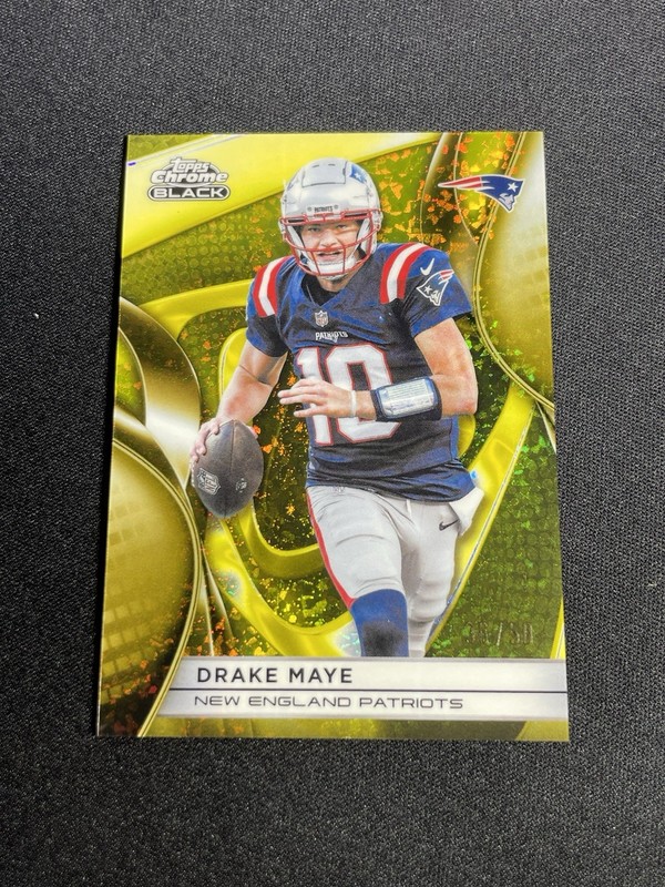2025 Topps Chrome Black Gold Mini Diamond /50 Drake Maye 69 Patriots
