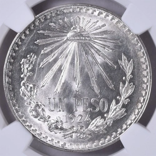1924 M Mexico Peso - NGC MS65