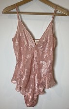 Vintage Victoria's Secret Gold Label Bodysuit Lingerie Nightie Pink Sheer S
