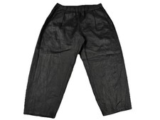 Eileen Fisher Women's Organic Linen Wide-Leg Crop Pant Black Size M Minimalist