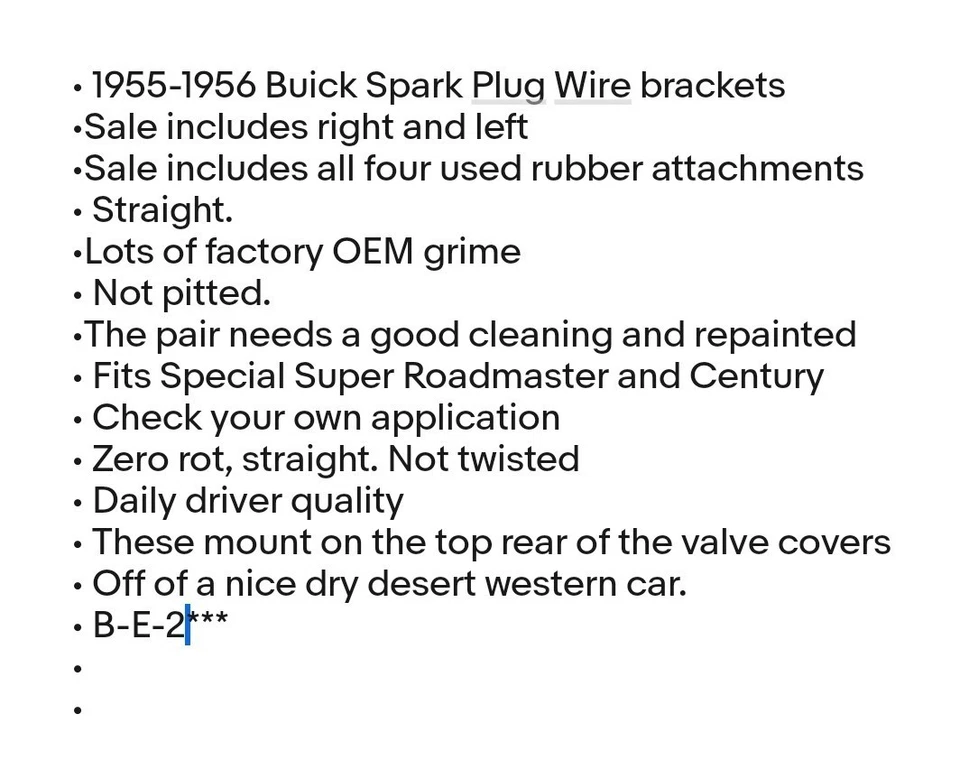Par de soportes de cable de bujía de motor Buick 1955-1956 GM Special Century GM OEM  Foto 3 de 4