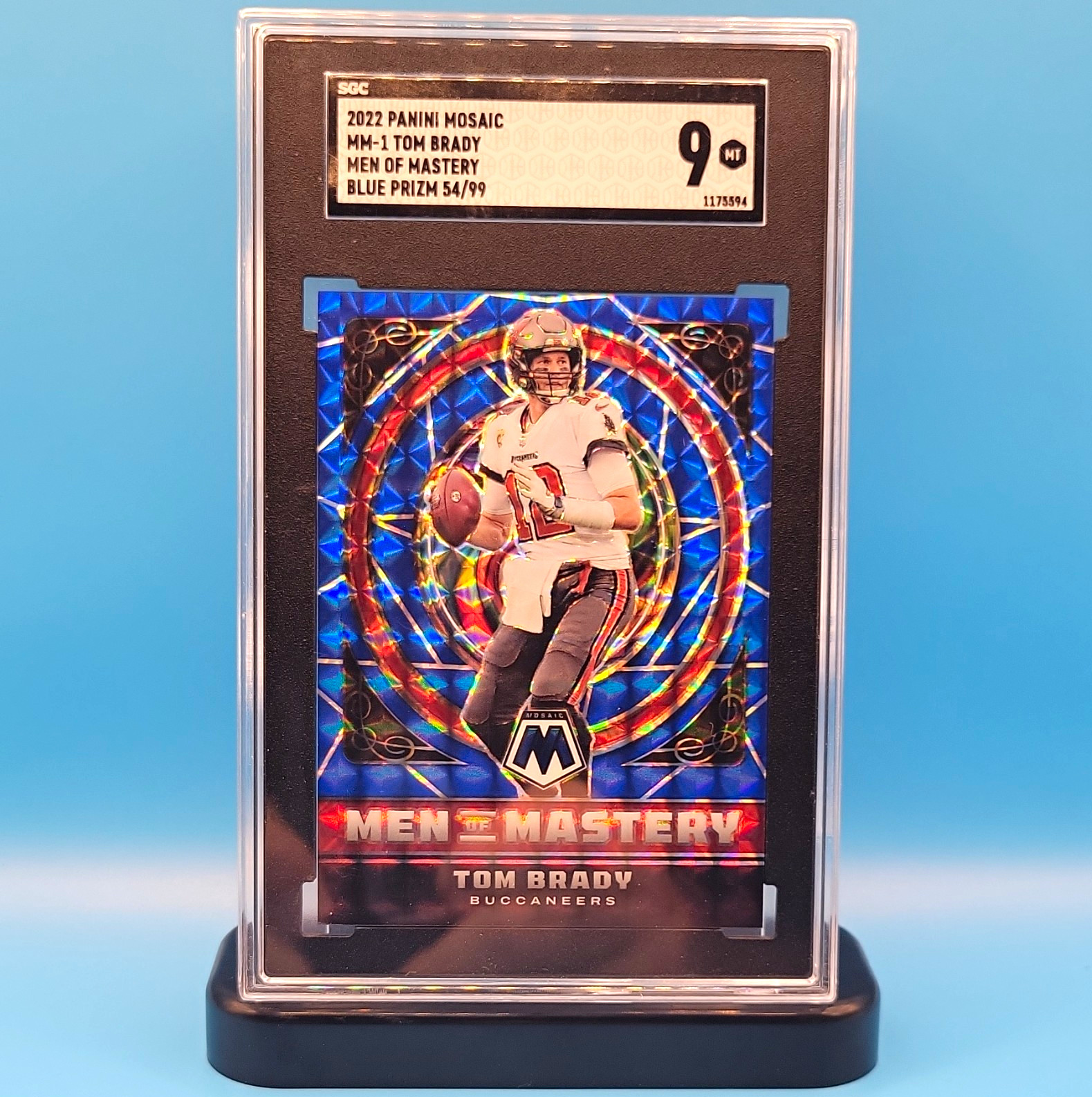 2022 Mosaic Men of Mastery Tom Brady #MM-1 Blue Prizm /99