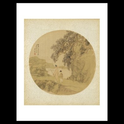 Ren Yi - Landscape with Figures (1883) (Art Card Print)