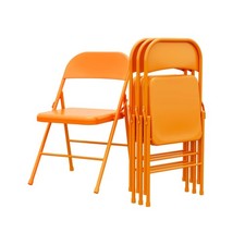 Heavy Duty Steel Folding Chairs Set of 4 350lb Capacity Portable Stackable