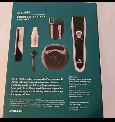 Andis Styliner All In One 6 Piece Trimmer Kit ,Battery, Stainless Steel Blade