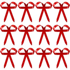 12 Pcs 2025 Metal Christmas Bow Ornaments for Tree Garland Wreath Bulk with Clip