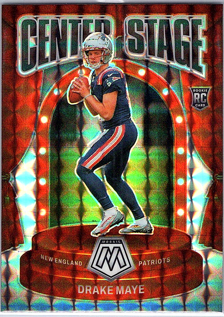 2024 Panini Mosaic - Center Stage Drake Maye #11 Silver Prizm (RC)