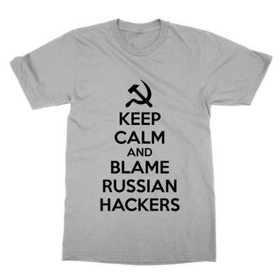 Keep Calm And Blame Russisch Hacker T-Shirt Lustig Statement T-Shirt Computer It