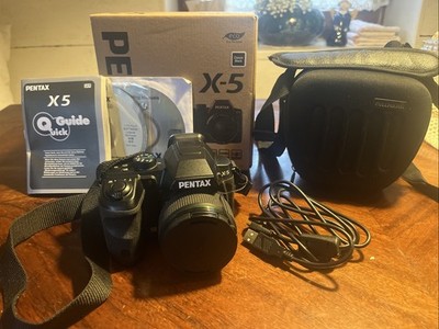 PENTAX X-5 Digital Camera 26x Wide Optical Zoom Lens Black Used  