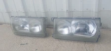 Pair Left Right Mercedes w123 Euro headlights 300 240 C D T GLASS lens DEPO