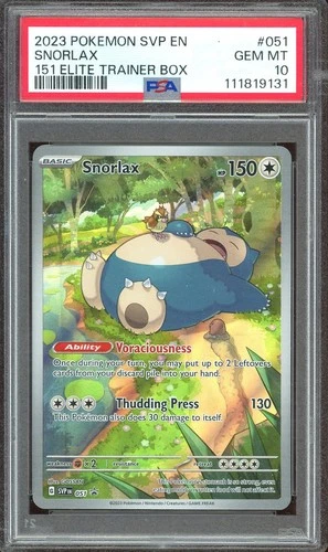 PSA 10 GEM MINT - Snorlax #051 Scarlet & Violet 151 Elite Trainer Box Promo Holo