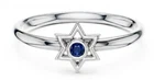 Natural Certified Ceylon Blue Sapphire Gemstone Infinity Promise Ring 925 Silver