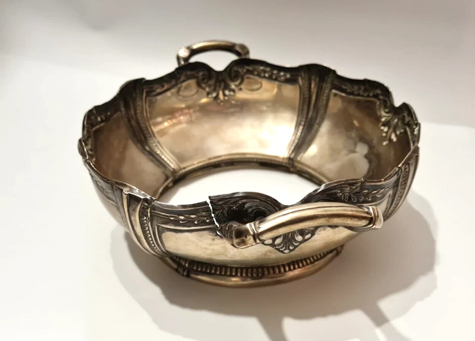 Старинная немецкая неоклассическая серебряная чаша в центре Wolter Otto - Изображение 4 из 4