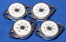 Four New Ceramic 7 Pin Miniature Tube Sockets for 6AQ5, 6HS6, 6X4, And More! 